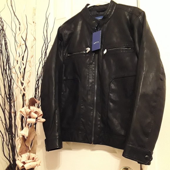 Apt. 9 black imitation leather jacket (M)